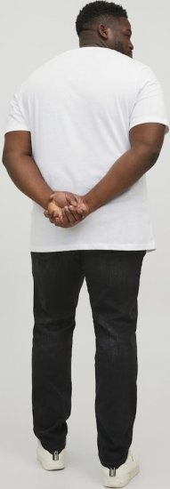 Jack & Jones CORP Logo T-Shirt White w Large Black Print - Koszulki - T-shirty meskie Duże Rozmiary - 2XL-14XL