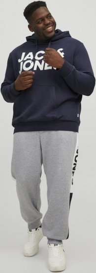 Jack & Jones CORP LOGO Large Print Hoodie Navy Blazer - Bluzy & bluzy z kapturem - Bluzy & Bluzy z kapturem 2XL-12XL
