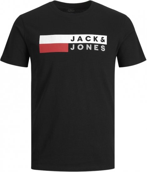 Jack & Jones CORP Logo T-Shirt Black/PLAY 4 - Koszulki - T-shirty meskie Duże Rozmiary - 2XL-14XL