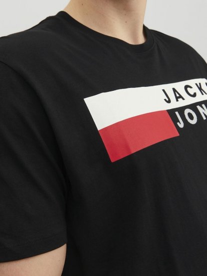Jack & Jones CORP Logo T-Shirt Black/PLAY 4 - Koszulki - T-shirty meskie Duże Rozmiary - 2XL-14XL