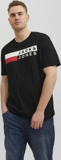 Jack & Jones CORP Logo T-Shirt Black/PLAY 4 - Koszulki - T-shirty meskie Duże Rozmiary - 2XL-14XL