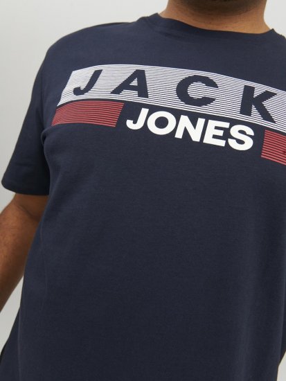 Jack & Jones CORP Logo T-Shirt Navy/PLAY 4 - Koszulki - T-shirty meskie Duże Rozmiary - 2XL-14XL