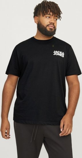 Jack & Jones CORP Logo T-Shirt Black - Koszulki - T-shirty meskie Duże Rozmiary - 2XL-14XL