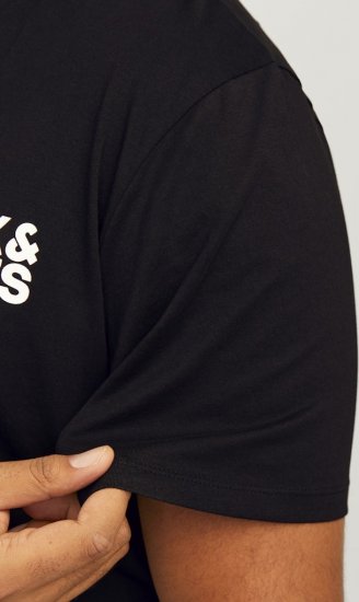 Jack & Jones CORP Logo T-Shirt Black - Koszulki - T-shirty meskie Duże Rozmiary - 2XL-14XL