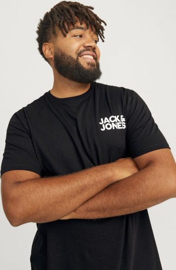 Jack & Jones CORP Logo T-Shirt Black - Koszulki - T-shirty meskie Duże Rozmiary - 2XL-14XL