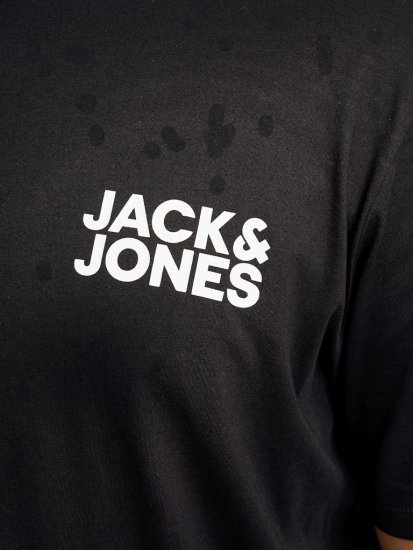 Jack & Jones CORP Logo T-Shirt Black - Koszulki - T-shirty meskie Duże Rozmiary - 2XL-14XL