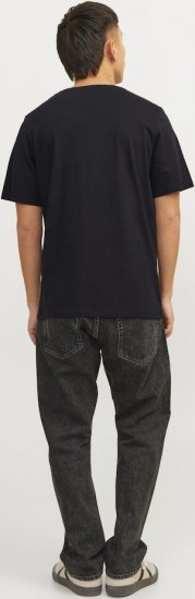Jack & Jones CORP Logo T-Shirt Black w Small Black Print - Koszulki - T-shirty meskie Duże Rozmiary - 2XL-14XL