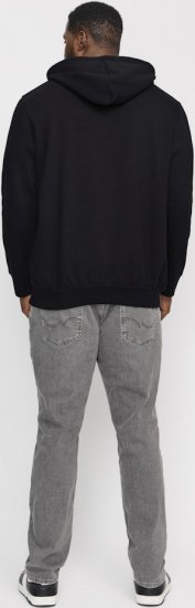 Jack & Jones CORP LOGO Small Print Hoodie Black - Bluzy & bluzy z kapturem - Bluzy & Bluzy z kapturem 2XL-12XL