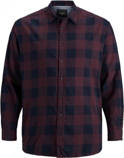 Jack & Jones Gingham L/S Shirt Dark Red - Koszule - Koszule 2XL-10XL
