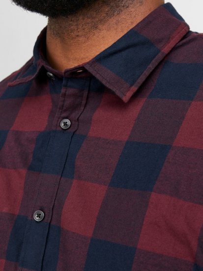 Jack & Jones Gingham L/S Shirt Dark Red - Koszule - Koszule 2XL-10XL