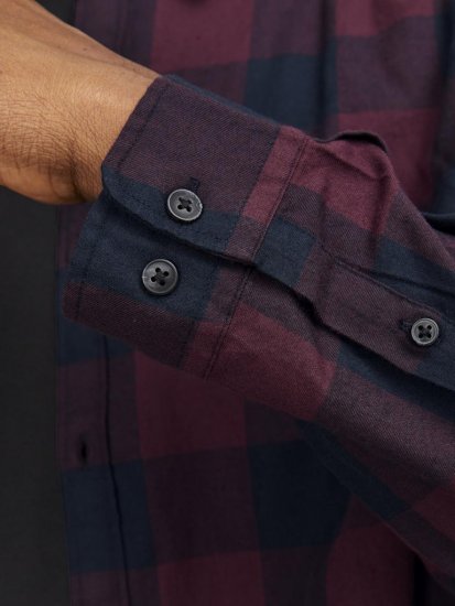 Jack & Jones Gingham L/S Shirt Dark Red - Koszule - Koszule 2XL-10XL