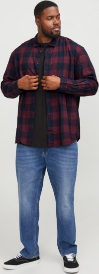 Jack & Jones Gingham L/S Shirt Dark Red - Koszule - Koszule 2XL-10XL