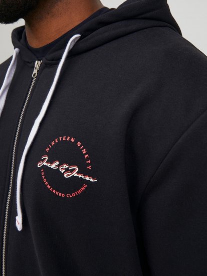 Jack & Jones JJSTAMP ZIP Hoodie Black - Bluzy & bluzy z kapturem - Bluzy & Bluzy z kapturem 2XL-12XL