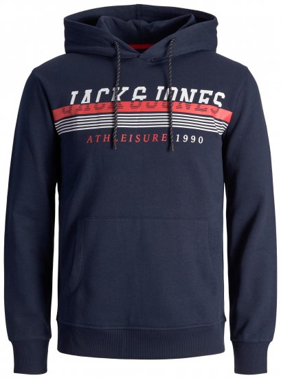 Jack & Jones JJIRON Hoodie Navy - Bluzy & bluzy z kapturem - Bluzy & Bluzy z kapturem 2XL-12XL
