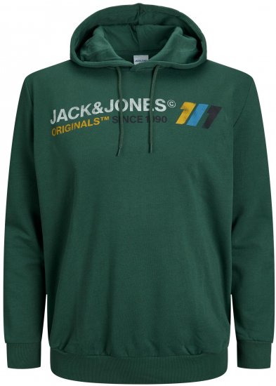 Jack & Jones JORNATE SWEAT Hoodie Green - Bluzy & bluzy z kapturem - Bluzy & Bluzy z kapturem 2XL-12XL