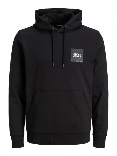 Jack & Jones JJLOCK SWEAT HOOD Black - Bluzy & bluzy z kapturem - Bluzy & Bluzy z kapturem 2XL-12XL