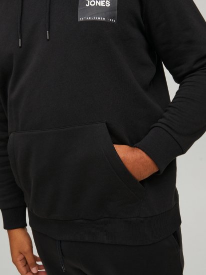 Jack & Jones JJLOCK SWEAT HOOD Black - Bluzy & bluzy z kapturem - Bluzy & Bluzy z kapturem 2XL-12XL