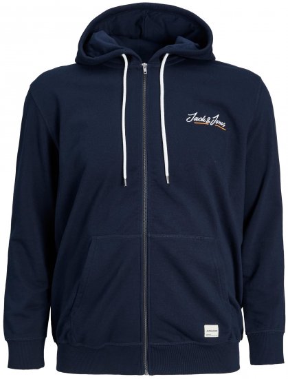 Jack & Jones JORPAUL TONS ZIP Hoodie Navy - Bluzy & bluzy z kapturem - Bluzy & Bluzy z kapturem 2XL-12XL