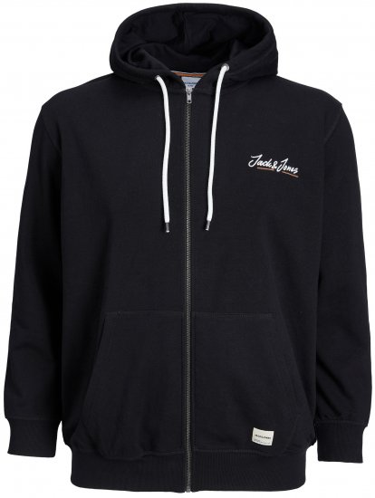 Jack & Jones JORPAUL TONS ZIP Hoodie Black - Bluzy & bluzy z kapturem - Bluzy & Bluzy z kapturem 2XL-12XL