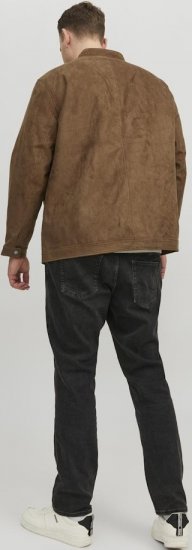 Jack & Jones Rocky Urban Rider Leather Jacket Brown - Kurtki Męskie Duże Rozmiary - Kurtki Duże rozmiary 2XL-8XL