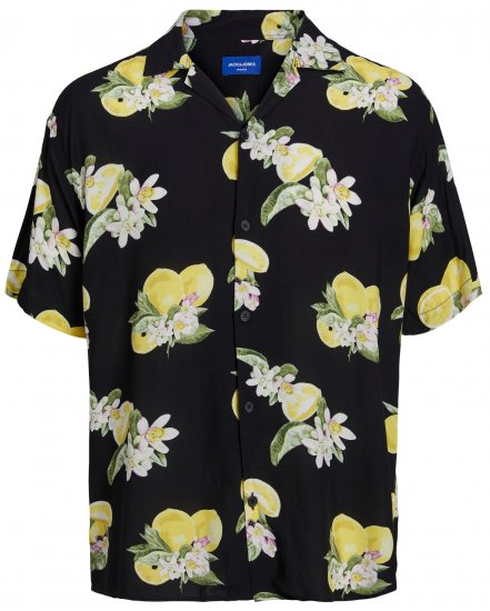 Jack & Jones JORLUKE FLORES Resort Shirt Black - Koszule - Koszule 2XL-10XL