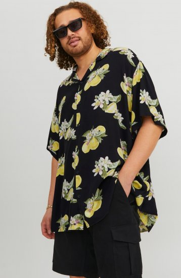 Jack & Jones JORLUKE FLORES Resort Shirt Black - Koszule - Koszule 2XL-10XL