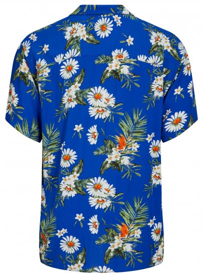 Jack & Jones JORLUKE FLORES Resort Shirt Nautical Blue - Koszule - Koszule 2XL-10XL
