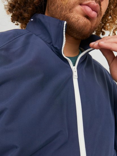 Jack & Jones JORLUKE Light Bomber Jacket Navy - Kurtki Męskie Duże Rozmiary - Kurtki Duże rozmiary 2XL-8XL
