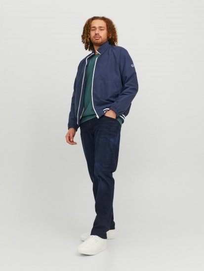Jack & Jones JORLUKE Light Bomber Jacket Navy - Kurtki Męskie Duże Rozmiary - Kurtki Duże rozmiary 2XL-8XL