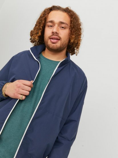 Jack & Jones JORLUKE Light Bomber Jacket Navy - Kurtki Męskie Duże Rozmiary - Kurtki Duże rozmiary 2XL-8XL