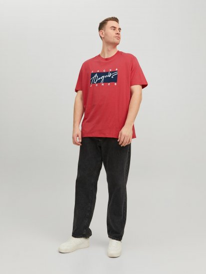 Jack & Jones JORJOSHUA T-shirt Red - Koszulki - T-shirty meskie Duże Rozmiary - 2XL-14XL