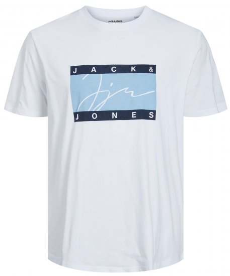 Jack & Jones JORJOSHUA T-shirt Bright White - Koszulki - T-shirty meskie Duże Rozmiary - 2XL-14XL