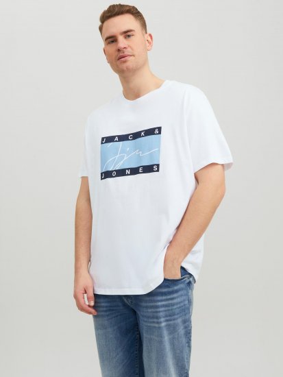 Jack & Jones JORJOSHUA T-shirt Bright White - Koszulki - T-shirty meskie Duże Rozmiary - 2XL-14XL