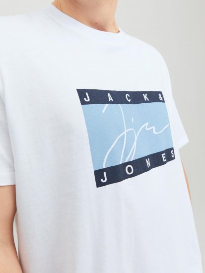 Jack & Jones JORJOSHUA T-shirt Bright White - Koszulki - T-shirty meskie Duże Rozmiary - 2XL-14XL