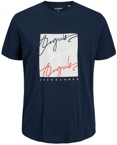 Jack & Jones JORJOSHUA T-shirt Navy - Koszulki - T-shirty meskie Duże Rozmiary - 2XL-14XL