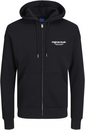 Jack & Jones ESTERBRO Zip Hoodie Black - Bluzy & bluzy z kapturem - Bluzy & Bluzy z kapturem 2XL-12XL
