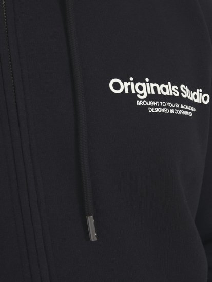 Jack & Jones ESTERBRO Zip Hoodie Black - Bluzy & bluzy z kapturem - Bluzy & Bluzy z kapturem 2XL-12XL