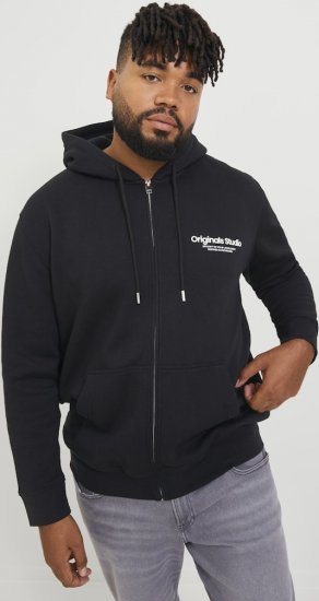 Jack & Jones ESTERBRO Zip Hoodie Black - Bluzy & bluzy z kapturem - Bluzy & Bluzy z kapturem 2XL-12XL