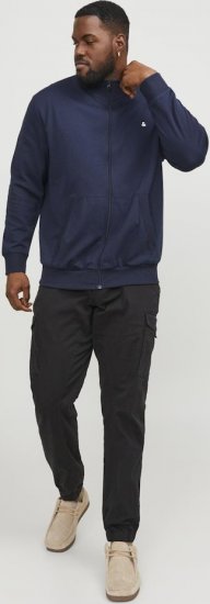 Jack & Jones PAULOS Turtleneck Zip Sweatshirt Navy Blazer - Bluzy & bluzy z kapturem - Bluzy & Bluzy z kapturem 2XL-12XL