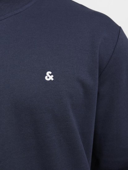 Jack & Jones PAULOS Turtleneck Zip Sweatshirt Navy Blazer - Bluzy & bluzy z kapturem - Bluzy & Bluzy z kapturem 2XL-12XL