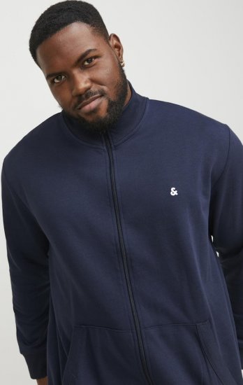 Jack & Jones PAULOS Turtleneck Zip Sweatshirt Navy Blazer - Bluzy & bluzy z kapturem - Bluzy & Bluzy z kapturem 2XL-12XL