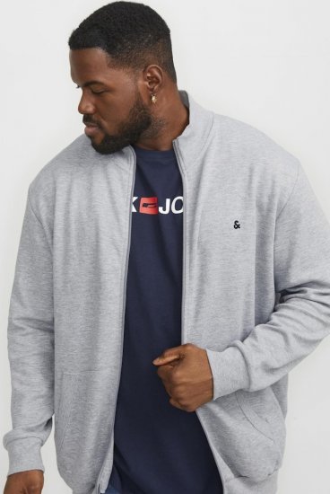 Jack & Jones PAULOS Turtleneck Zip Sweatshirt Light Grey Melange - Bluzy & bluzy z kapturem - Bluzy & Bluzy z kapturem 2XL-12XL