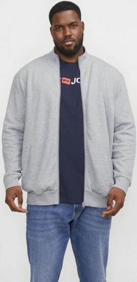 Jack & Jones PAULOS Turtleneck Zip Sweatshirt Light Grey Melange - Bluzy & bluzy z kapturem - Bluzy & Bluzy z kapturem 2XL-12XL
