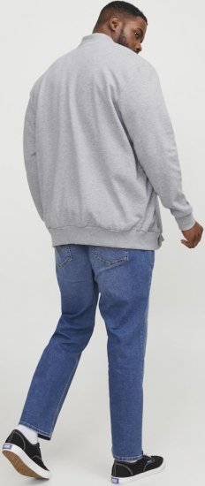 Jack & Jones PAULOS Turtleneck Zip Sweatshirt Light Grey Melange - Bluzy & bluzy z kapturem - Bluzy & Bluzy z kapturem 2XL-12XL