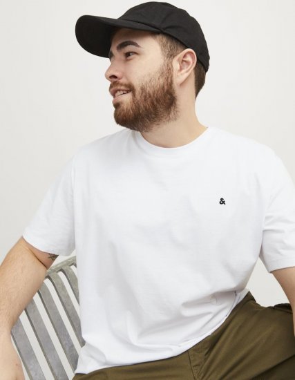 Jack & Jones PAULOS T-Shirt White - Koszulki - T-shirty meskie Duże Rozmiary - 2XL-14XL