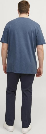 Jack & Jones PAULOS T-Shirt Denim Blue - Koszulki - T-shirty meskie Duże Rozmiary - 2XL-14XL