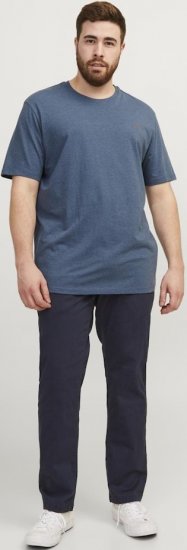 Jack & Jones PAULOS T-Shirt Denim Blue - Koszulki - T-shirty meskie Duże Rozmiary - 2XL-14XL