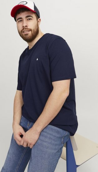 Jack & Jones PAULOS T-Shirt Navy Blazer - Koszulki - T-shirty meskie Duże Rozmiary - 2XL-14XL