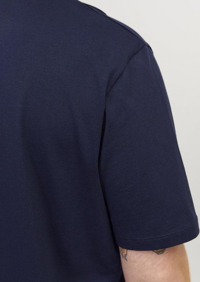 Jack & Jones PAULOS T-Shirt Navy Blazer - Koszulki - T-shirty meskie Duże Rozmiary - 2XL-14XL