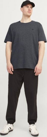 Jack & Jones PAULOS T-Shirt Dark Grey Melange - Koszulki - T-shirty meskie Duże Rozmiary - 2XL-14XL
